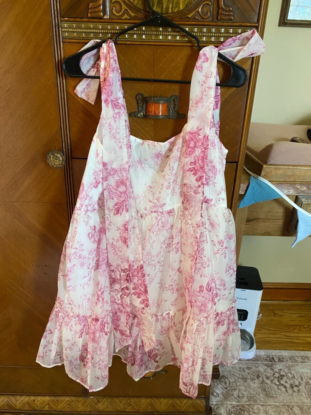 Girls Pink Floral Tie-Shoulder Sundress Francesca’s NWOT